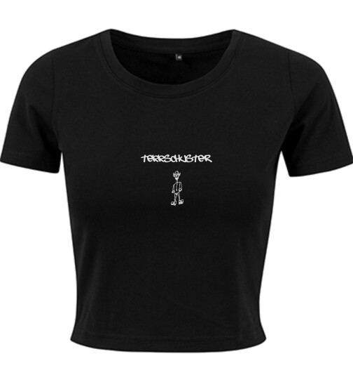 Tekkschuster Crop Top schwarz
