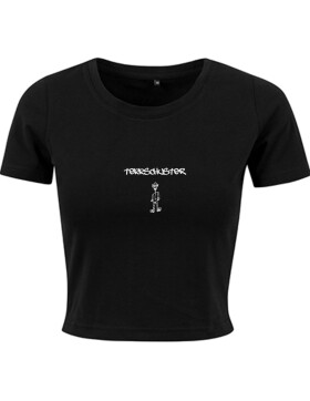 Tekkschuster Crop Top schwarz